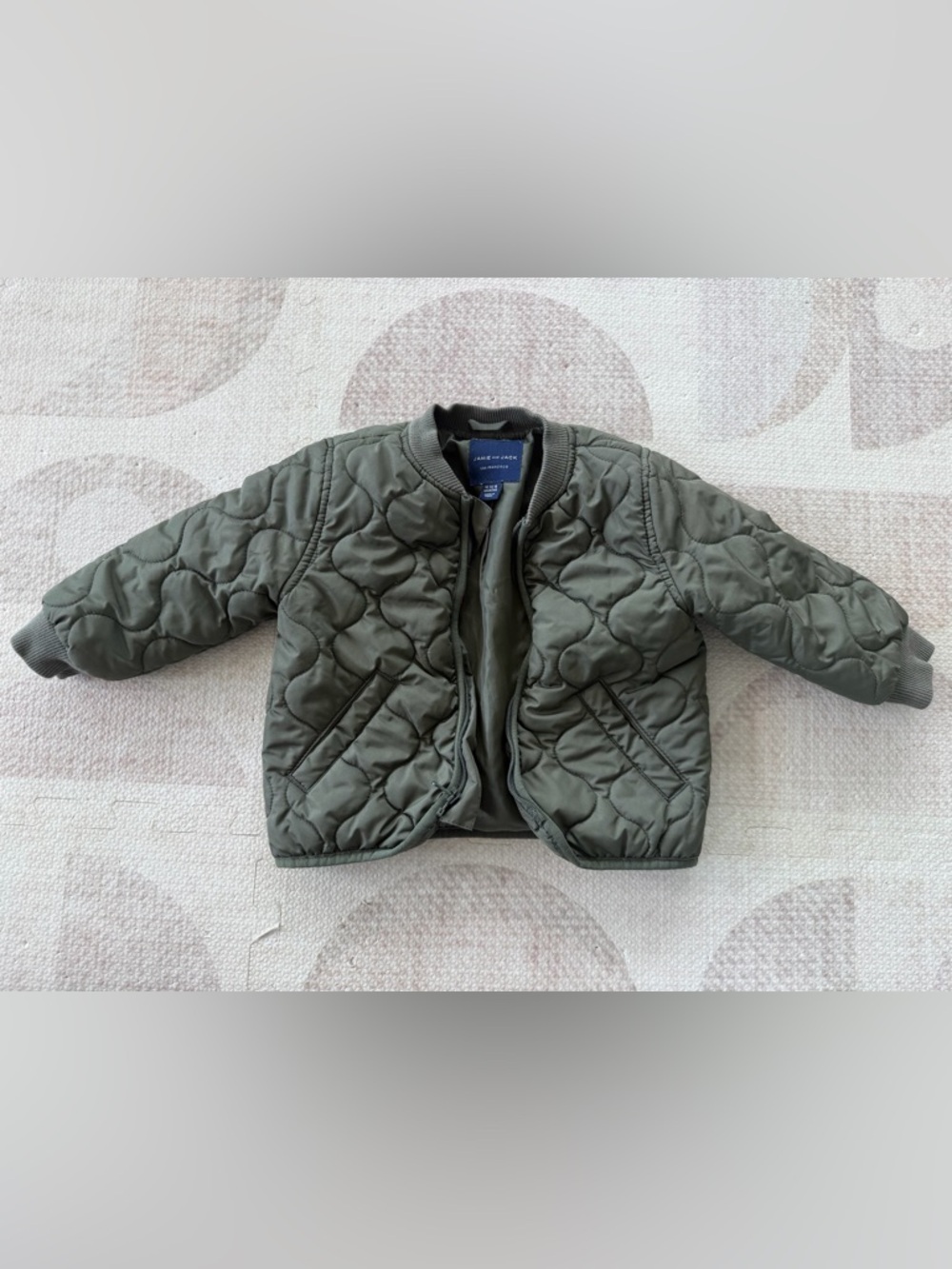 Janie and Jack Olive Quilted Bomber Jacket for Kids